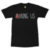 black tshirt with among us logo