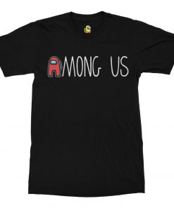 black tshirt with among us logo