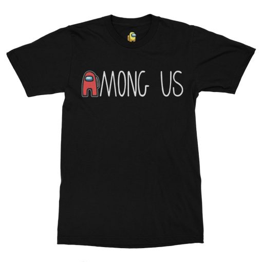 black tshirt with among us logo