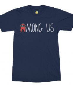 among us logo navy tshirt