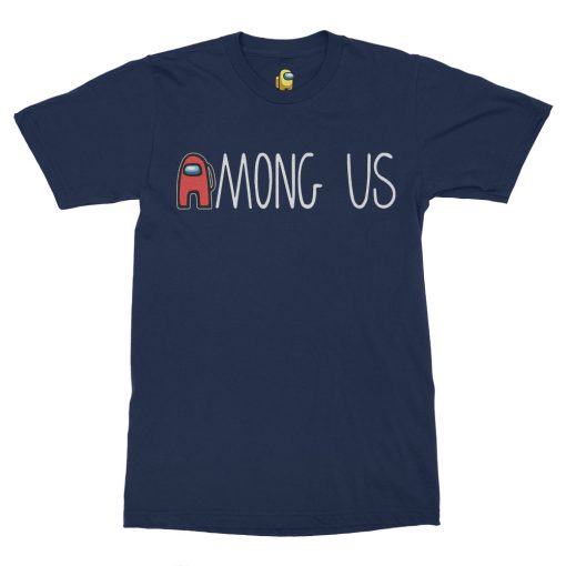among us logo navy tshirt