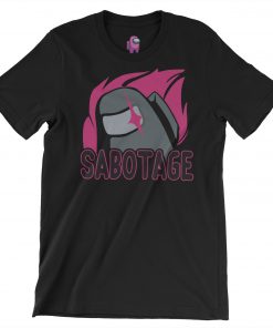 among us black tshirt sabotage design