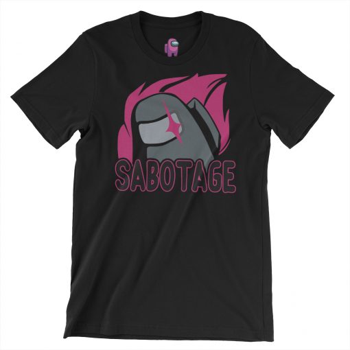 among us black tshirt sabotage design