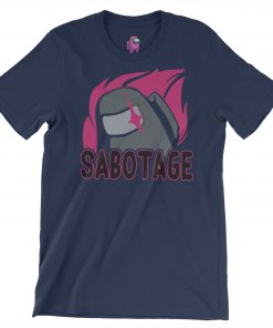 among us sabotage design navy tshirt