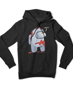 among us black long sleeve hoodie unisex