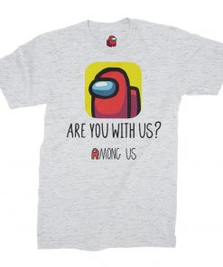 ash grey kids printed tshirt with among us design