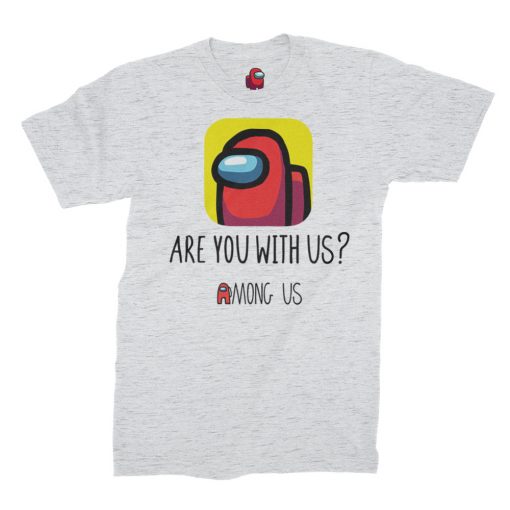 ash grey kids printed tshirt with among us design