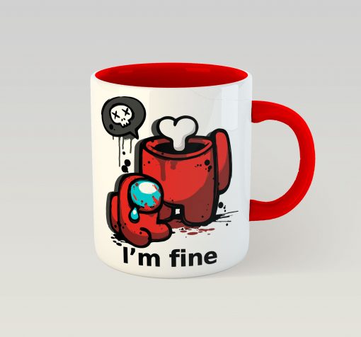 Among Us I'm Fine Mug - Image 2