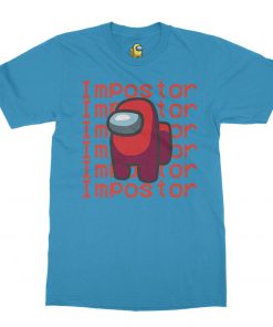 aqua blue among us tshirt