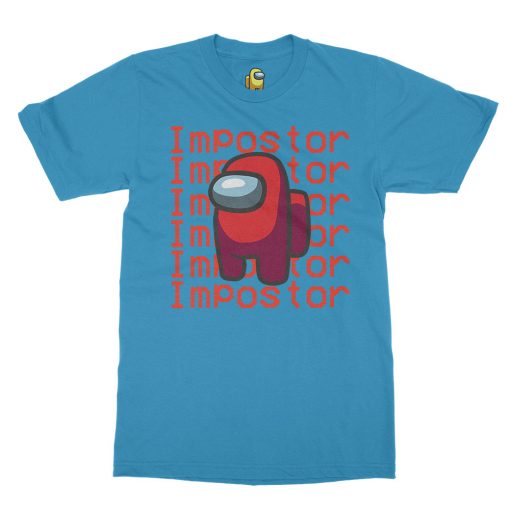 aqua blue among us tshirt