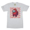 ash grey among us tshirt with imposter design
