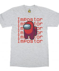 ash grey among us tshirt with imposter design