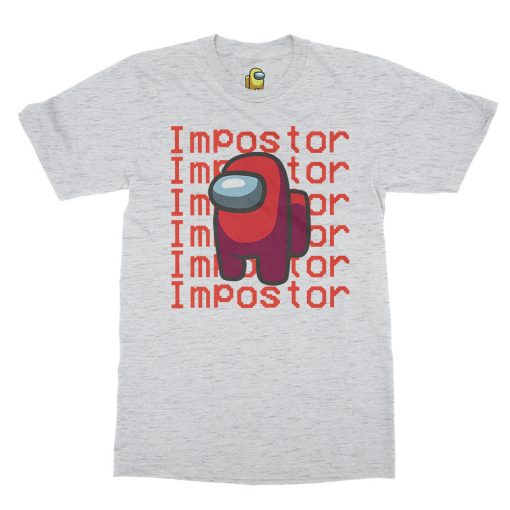 ash grey among us tshirt with imposter design