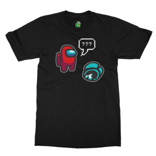 among us huh black tshirt