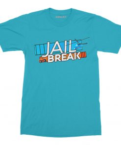 roblox jail break tshirt in aqua blue