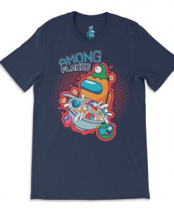 among us crew neck tshirt in navy blue