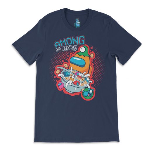among us crew neck tshirt in navy blue